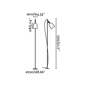 Торшер STUDIO синий абажур 1xE14