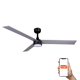 Потолочный вентилятор CRUISER XL Ш1600MM черный/алюминиевый 3 P 18W LED DIM TUYA