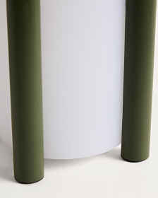 Портативная настольная лампа Leros из полиэтилена и стали зеленого цвета