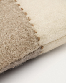 Munira Чехол на подушку в бело-серую клетку с коричневой строчкой 45 х 45 см