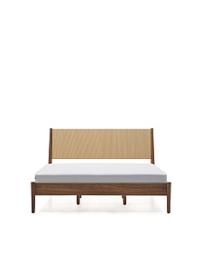 Кровать Elan из шпона и массива ореха со шнуром 160 x 200