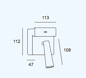 Бра Gamma USB черное 05-6424-05-05