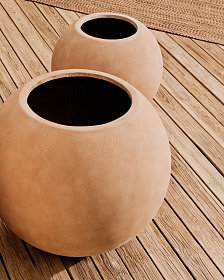 Кашпо Solna терракотовое с эффектом цемента Ø51см