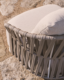 Уличное кресло Osani из алюминия цвета экрю и веревки цвета таупе