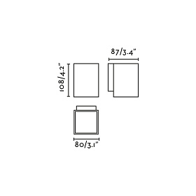 KOV 1L Настенный светильник белый квадратный LED 6W 2700K 23°