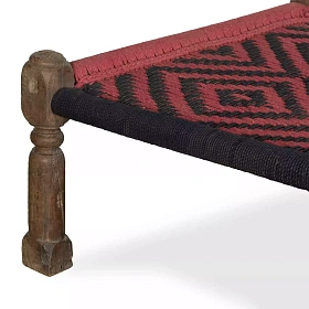 Индийская кровать Charpai красная