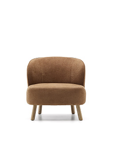 Кресло Ulit из терракотового шенилла с ножками из бука в натуральной отделке