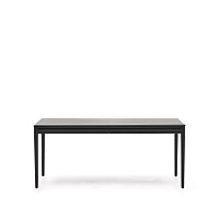 Раздвижной стол Lenon черный из шпона и массива дуба 160(240)x90