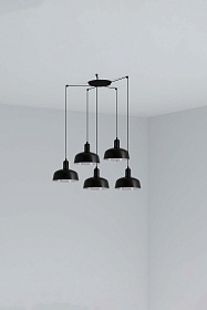 Подвесной светильник TATAWIN с абажуром черный металл 5xE27