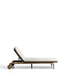 Шезлонг Alipa из массива акации и веревки темно-серого цвета