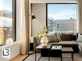 Gisela Торшер 1L черный-латунный