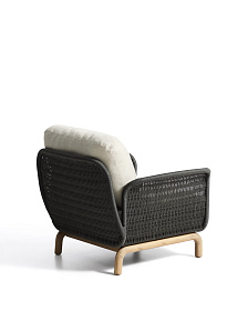 Уличное кресло Alipa из акации и веревки темно-серого цвета