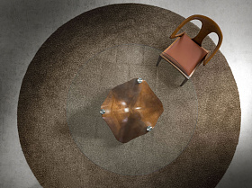 Круглый обеденный стол 1126/RT20045 из закаленного стекла Ø140 