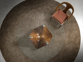 Круглый обеденный стол из закаленного стекла и ореха 1126-Ø130