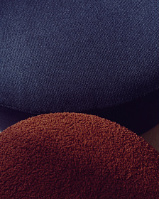 Kaeli Пуф для ног со съемным чехлом из терракотового букле Ø 43 