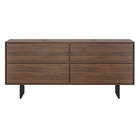 Сервант MIRAMAR шпон ореха F, черный матовый лак