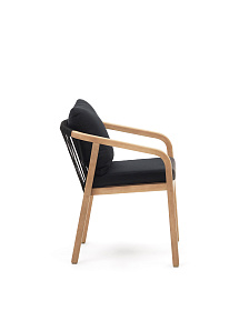 Malaret Стул из массива эвкалипта и черного шнура