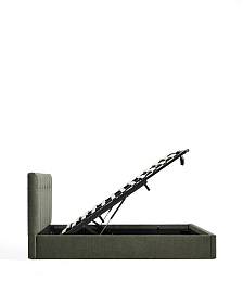 Кровать Darnela из шенилла цвета мха, для матраса 180 x 200 см