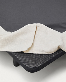 Кровать Jaira из белого шенилла со съемным чехлом для матраса 150x190 см