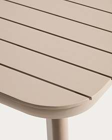 Раздвижной уличный стол Izola из алюминия с бежевой отделкой, 220 (280) x 100 см