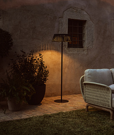 Уличный торшер Aldet на солнечных батареях зеленый, диаметр 46 см