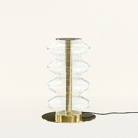 Настольная лампа Vitree золотой металл/ прозрачный плафон