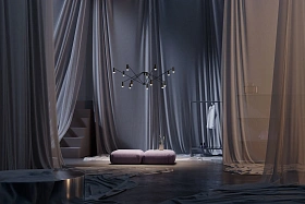 Люстра The W черный - слоновая кость DALI-2