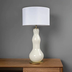 Настольная лампа Melly латунный металл/ taupe + белый абажур 801011/41