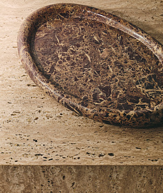 Поднос Lenorel из бордового мрамора 43 x 28 см