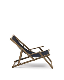 Складное кресло Vilara для улицы из акации и текстиля черного цвета