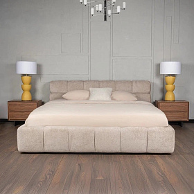 Кровать с решеткой Wanda 180*200 ткань Genesis 3 dove