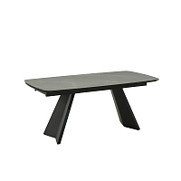 Раздвижной беденный стол TOLEDO закаленное стекло с керамикой 3mm TL138, черный металл