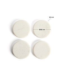 Erefi Набор из 4 белых мраморных подставок под стаканы