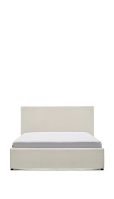 Кровать Nahiri бежевого цвета из шенилла с ящиком для хранения 180 x 200 см