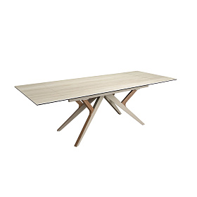 Раздвижной обеденный стол 1155 из керамики, стали и шпона ореха