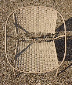 Кресло уличное Atrani из стали и веревки цвета таупе