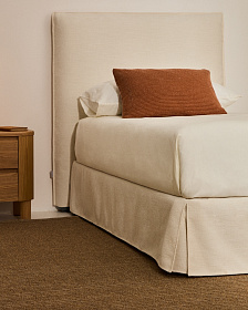 Основание кровати Jaira со съемным чехлом из белого шенилла для матраса 90 х 200 см