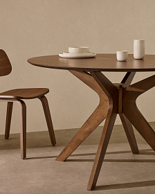 Круглый стол Naanim из орехового шпона Ø 120 см