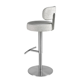 Поворотный барный стул 4230 из серой ткани