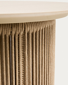 Уличный столик Orosei из алюминия и веревки цвета экрю Ø 55 см