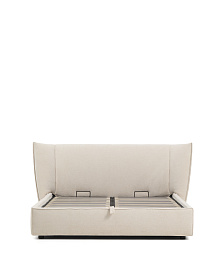 Кровать Arvian бежевого цвета из шенилла с ящиком для хранения 160 х 200 см