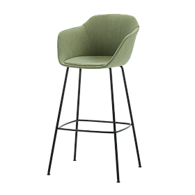 Барный стул Taia с основанием на 4 ножках и тканевой обивкой
