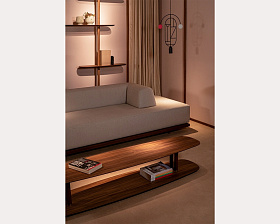 Журнальный столик Axis орех/латунь