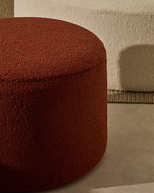 Kaeli Пуф для ног со съемным чехлом из терракотового букле Ø 60