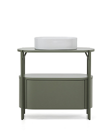 Тумба для ванной Arely из стали и зеленого лака