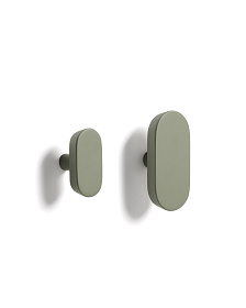 Набор из 2 вешалок Arely из бука с зеленым лаковым покрытием, 6,5 см/10 см