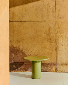 Журнальный столик Albanella из цемента с глянцевой зеленой отделкой Ø65 см