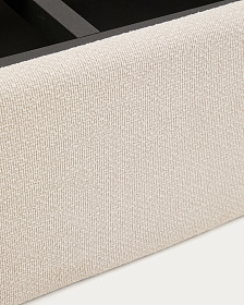 Основание кровати Nelzi из шенилла цвета экрю для матраса 90 x 200 см
