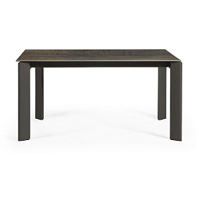 Стол Atta 160 (220) x90 антрацит, темно-коричневый, керамика