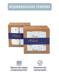 Плед детский Lillaland кораблики/полоска 100/80